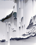中式意境水墨山水徽派建筑无框画