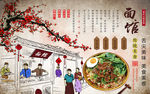 砖墙面馆美食中式背景墙