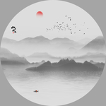 圆形山水画