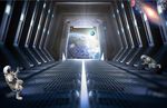 高清3D立体宇宙飞船的隧道