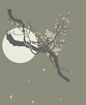 月光梅花矢量图