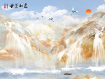 山水大理石 高山流水 流水生财