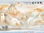 山水大理石 高山流水 流水生财