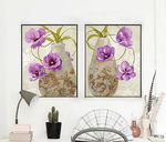 花瓶花卉花束无框画组合装饰画