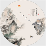 圆形山水画