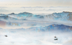 中国风   抽象山水画 大厅装