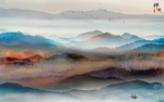 中国风   抽象山水画 大厅装