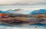 中国风   抽象山水画 大厅装