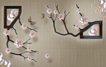 梅花小花镜框背景墙壁画