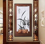 水墨兰花玄关画