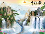 高温烧大理石 山水大理背景