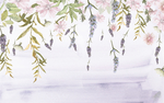 手绘花墙玄关屏风电视背景底纹素