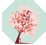 樱花树雨伞矢量图模板