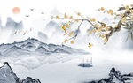 中式装饰画玄关屏风电视背景底纹