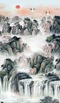 山水瀑布