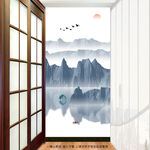 走廊水墨山水