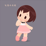 Q版卡通小女孩小清新女生卡通形