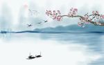 江南烟雨新中式背景墙