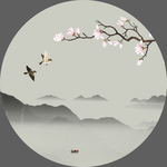 花鸟装饰画 大型山水花鸟装饰画