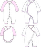 婴童爬服模板