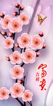 时尚蝶恋花3D玄关背景