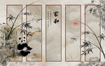 熊猫画背景墙