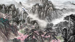 国画山水背景墙