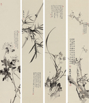 新中式水墨梅兰竹菊无框画装饰画