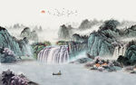 水墨山水背景墙