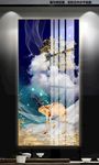 豪华麋鹿发财树晶瓷装饰画