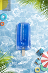夏天清凉蓝色冰棒海报