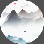 圆形山水画