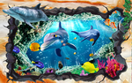 3D立体海洋世界大理石地画