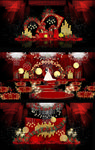 奢华红色金属欧式婚礼效果图