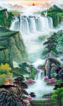 山水国画玄关