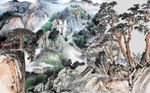 国画山水背景墙