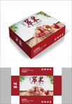 红色苹果包装箱包装礼盒设计