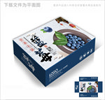 中国风蓝莓包装箱包装礼盒设计