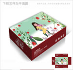 卡通风格樱桃包装箱包装礼盒设计