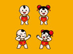 中式娃娃矢量图
