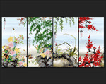 梅兰竹菊装饰画