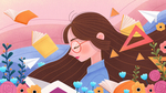插画手绘学习女孩