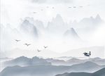 新中式水墨山水抽象意境山水装饰
