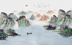 水墨山水背景墙