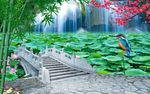 荷华池流水背景墙