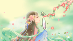春天少女插画