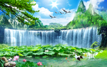 高山流水背景墙