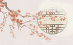 中国风桃花背景墙