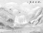 流水生财背景墙通道不分色未分层
