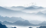 水墨山水画背景墙